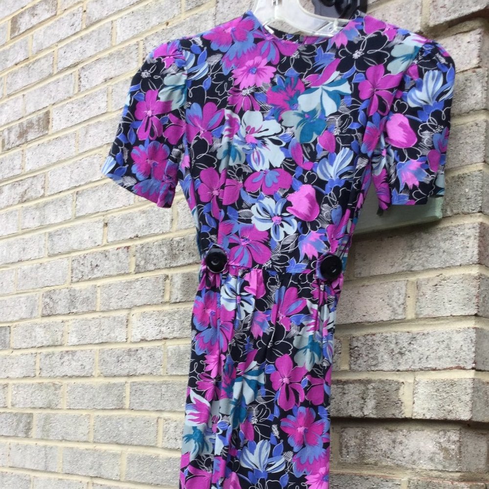 Samuel Blue Sleeve Floral Print Dress